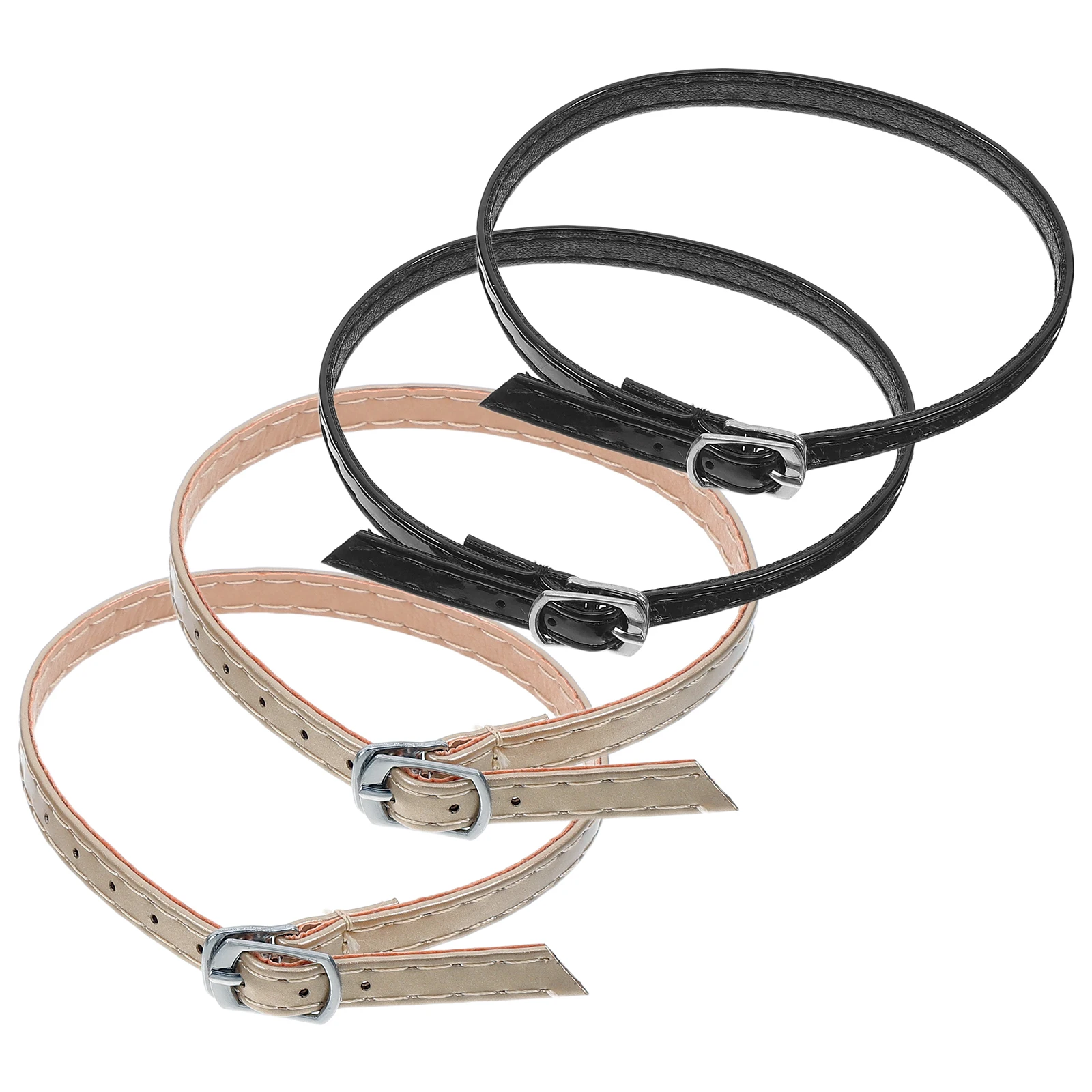 

2 Pairs Black Gold Replacement Ankle Straps for High Heels Shoes Women Detachable Durable Daily Use Fixing Buckle Design Fine