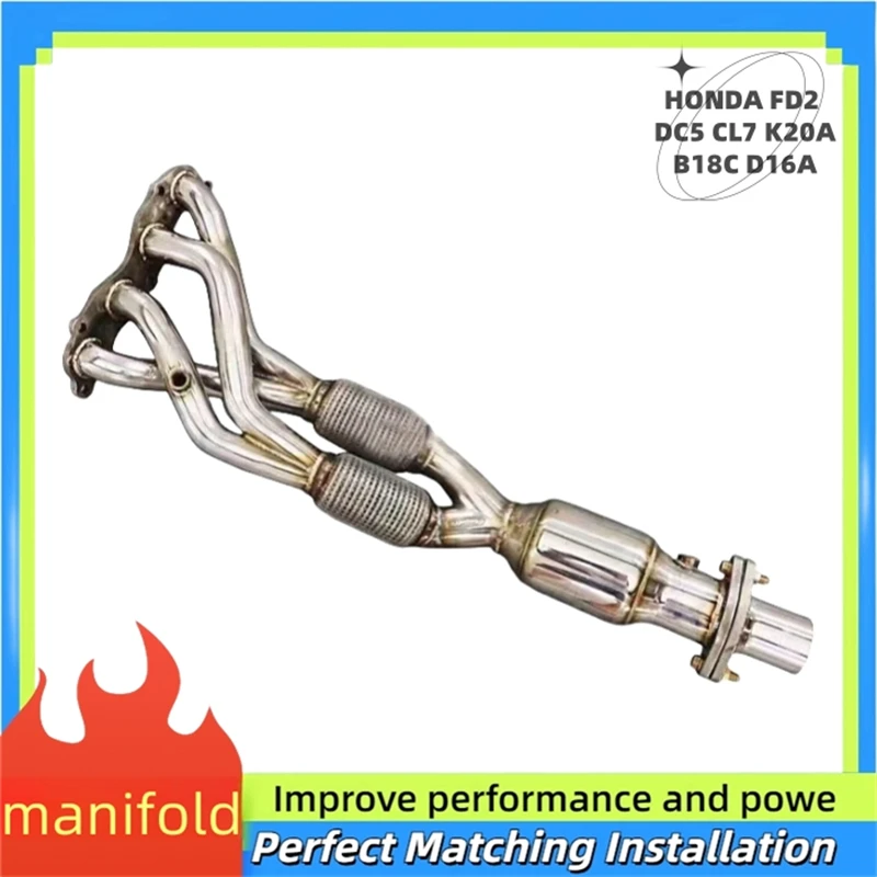 For HONDA FD2 DC5 CL7 K20A B18C D16A High performance and quality Exhaust manifold  Stainless Steel Downpipe System