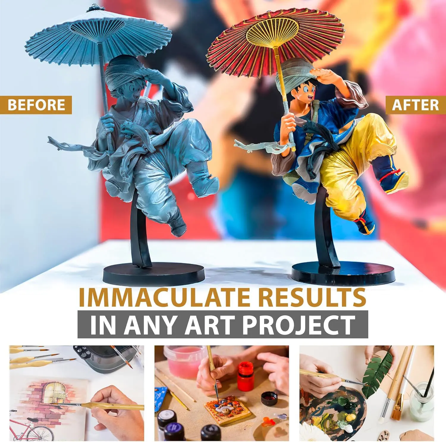 Model Paint Brushes Dry Brush - Large Dry Brush Set with Miniature Detail Paint Brush Set for Effortless Miniature Painting, Sca