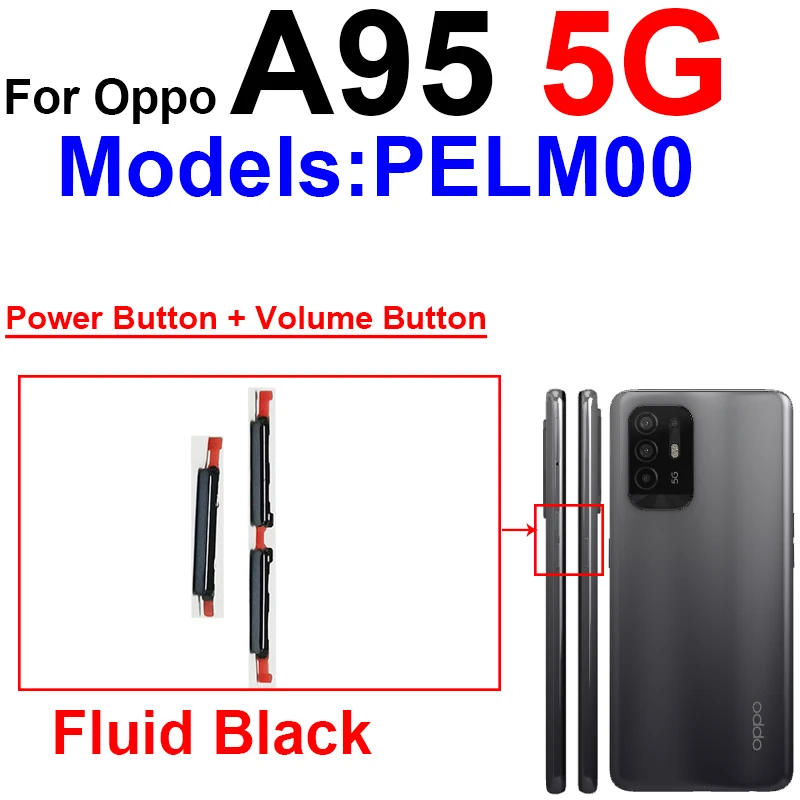 Power Volume Button For OPPO A93 A94 A95 4G 5G On OFF Power Button Up Down Volume Sound Side Keys Flex Cable Parts image 2