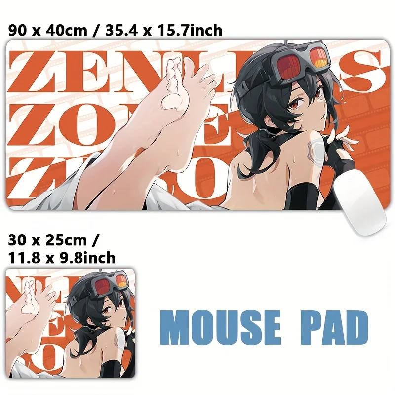 

ZZZ Mouse Pad Anime girl theme Desk Mat with Stitched Edges non-Slip rubber base gamer pc accessories Gaming mat Extended pad