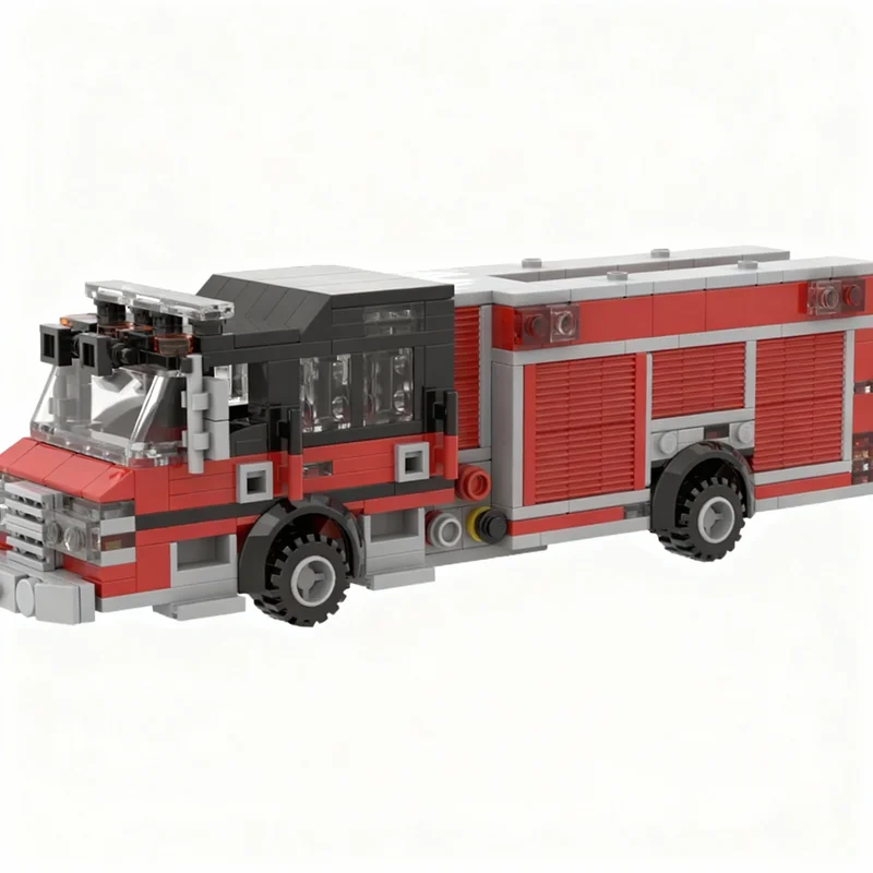 

392PCS MOC Technology Simple Rescue Engine Model DIY Creative Assembly Building Blocks Display Birthday Gift Decoration Home Set