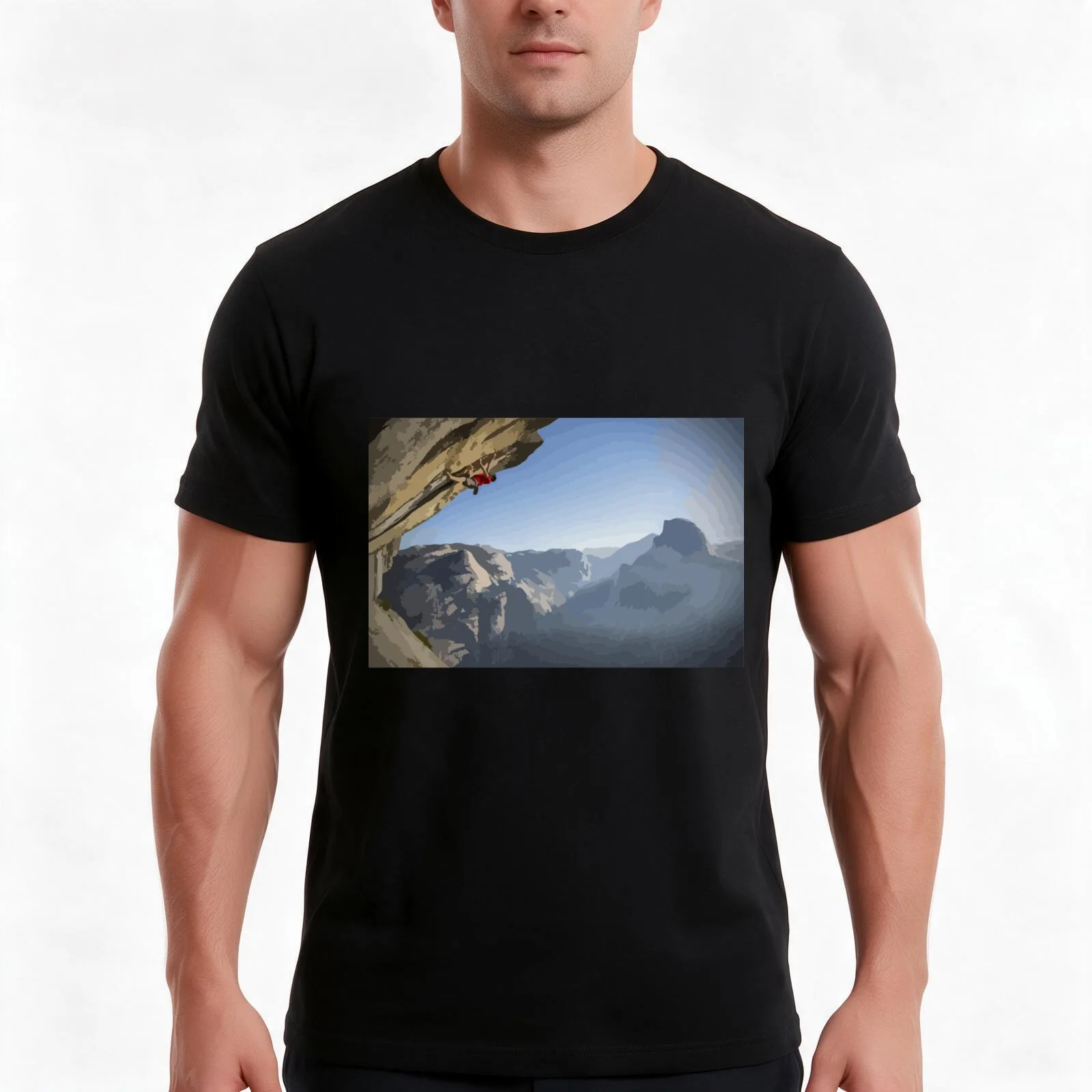 Alex Honnold Roof of Heaven Solo Painting T-Shirt Summer Casual Cotton Tee Oversized Streetwear Tops Vintage Graphic Print