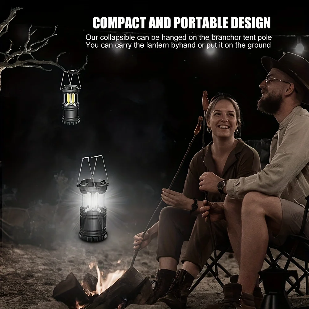Camp Lamp, Outdoor Tent Light, Portable Lantern, Multifunctional Emergency Light, Battery Powered (Batteries Not Included)