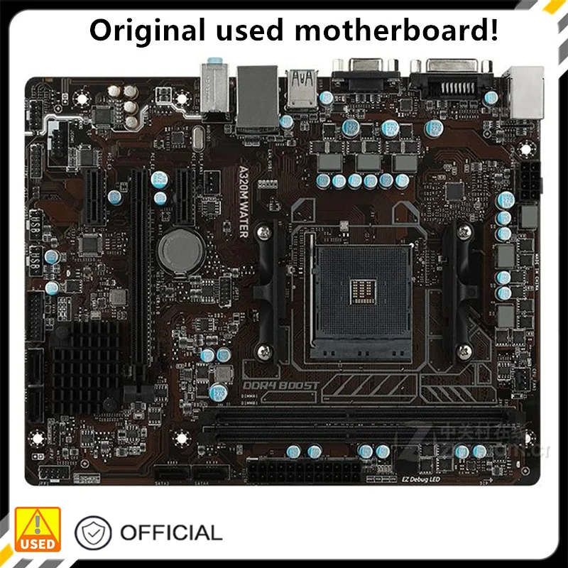 

For A320 A320M WATER Motherboard Socket AM4 For AMD A320 DDR4 USB3.0 SATA3 Original Desktop Mainboard Used Mainboard