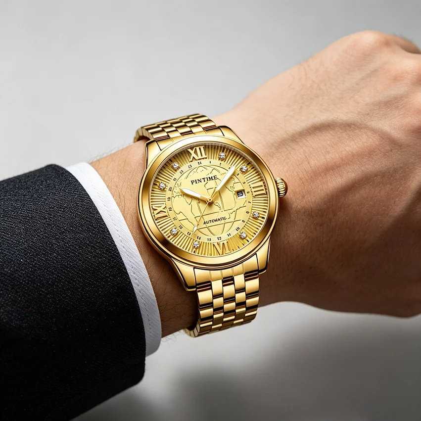 Automatic Mechanical Wristwatches Luminous Waterproof Week Auto Date Men's Watch Business Sport Clock Fashion Casual Relo