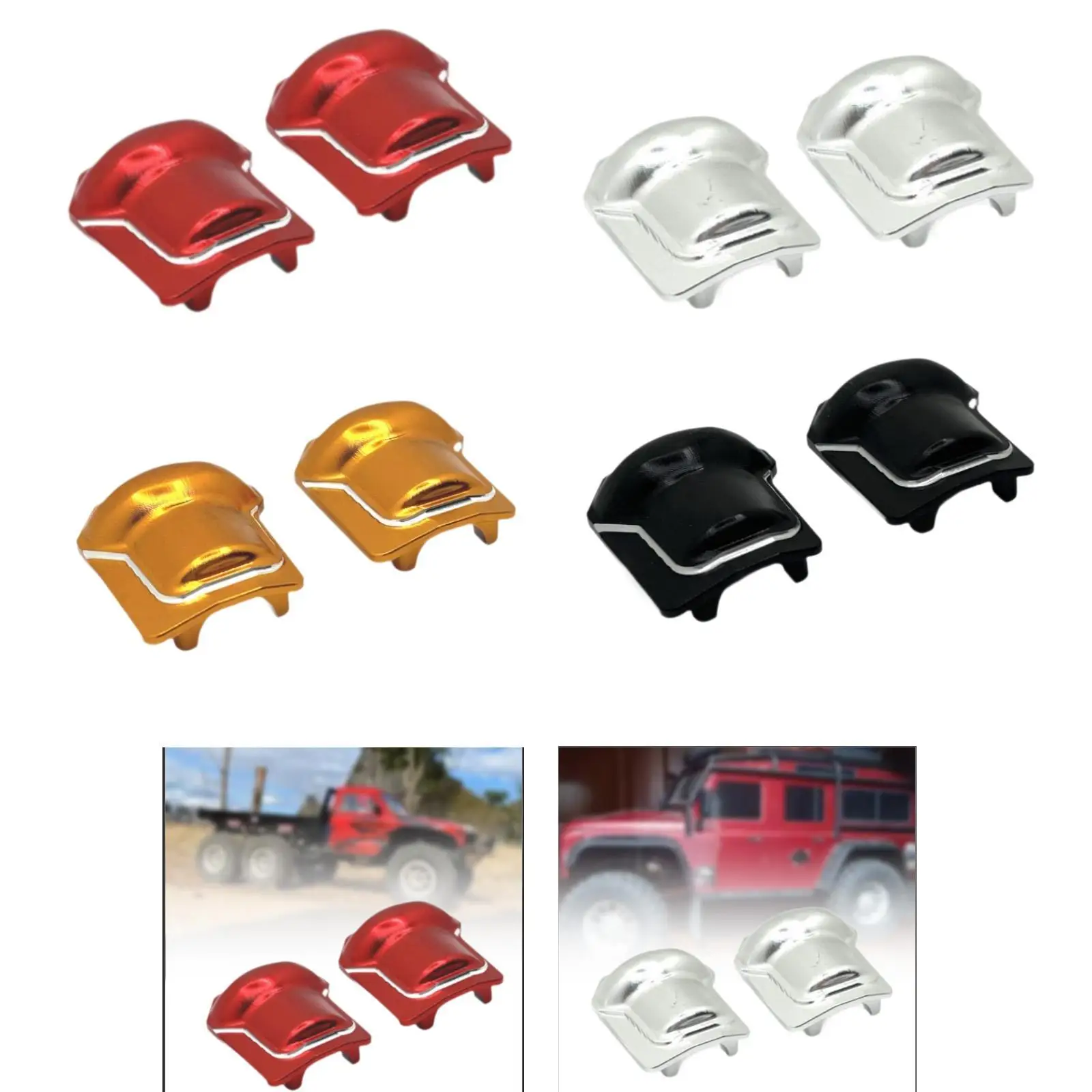 

2Pcs 1/10 Front Rear Bridge Axle Rear Covers Accessories Aluminum Alloy Modification for R1001 R1002 R1003 Crawler Vehicles