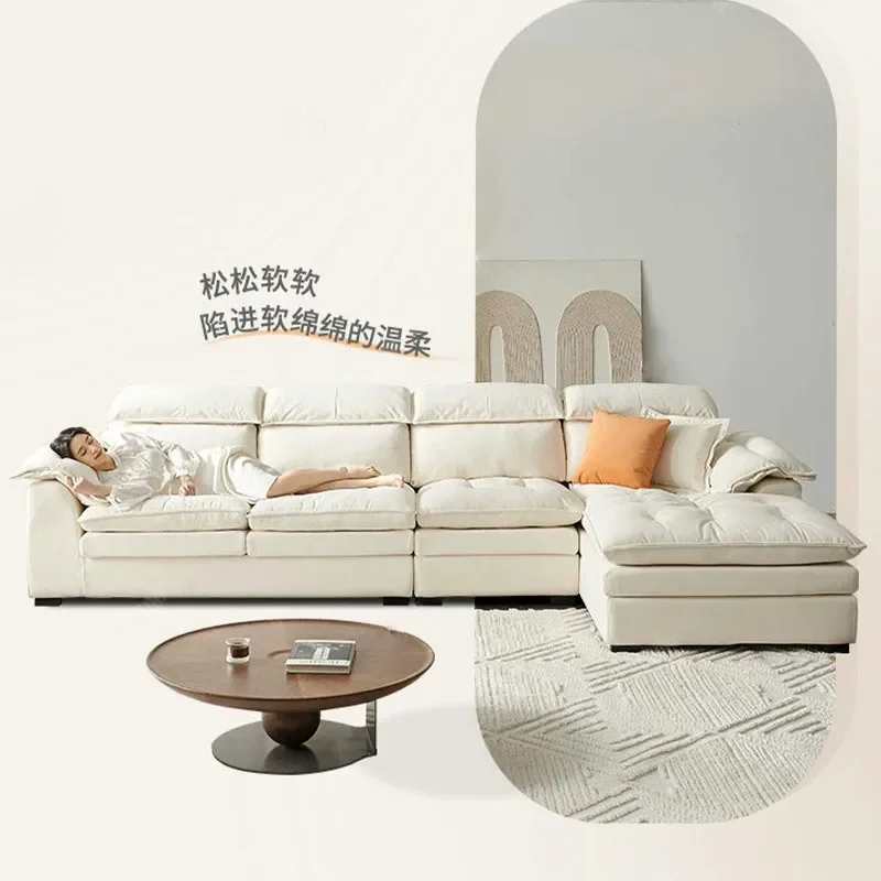 Simple milk fleece cloud fabric sofa