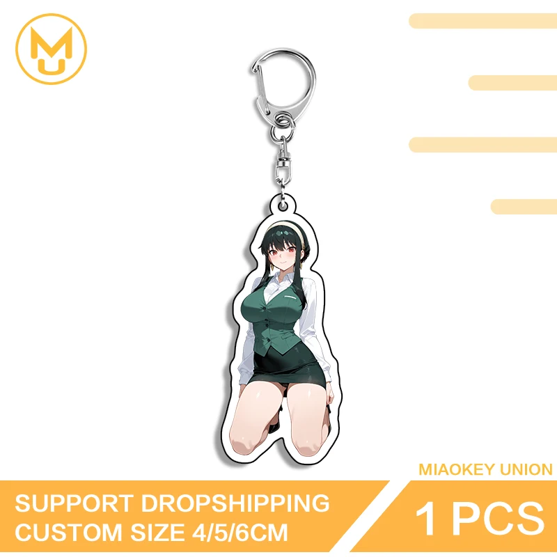 Beautiful Yor Forger Anime Character Playful Enchanting Unique Double Sided Acrylic Key Chains HD Pattern Pretty Jewelry