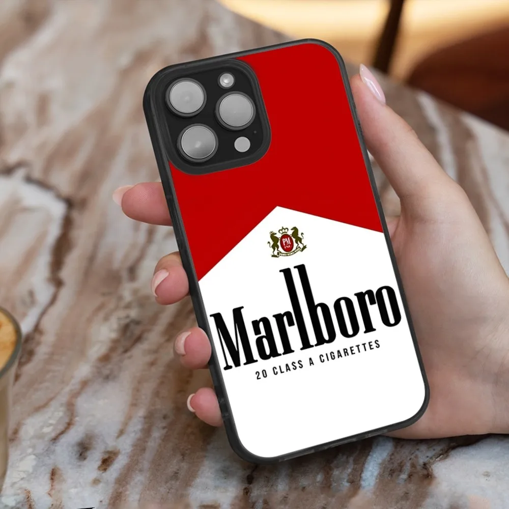 cigarette Phone Case For iPhone 16,15,14,13,12,11,Plus,Pro,Max,Mini M-Marlboro Magnetic Wireless Charge