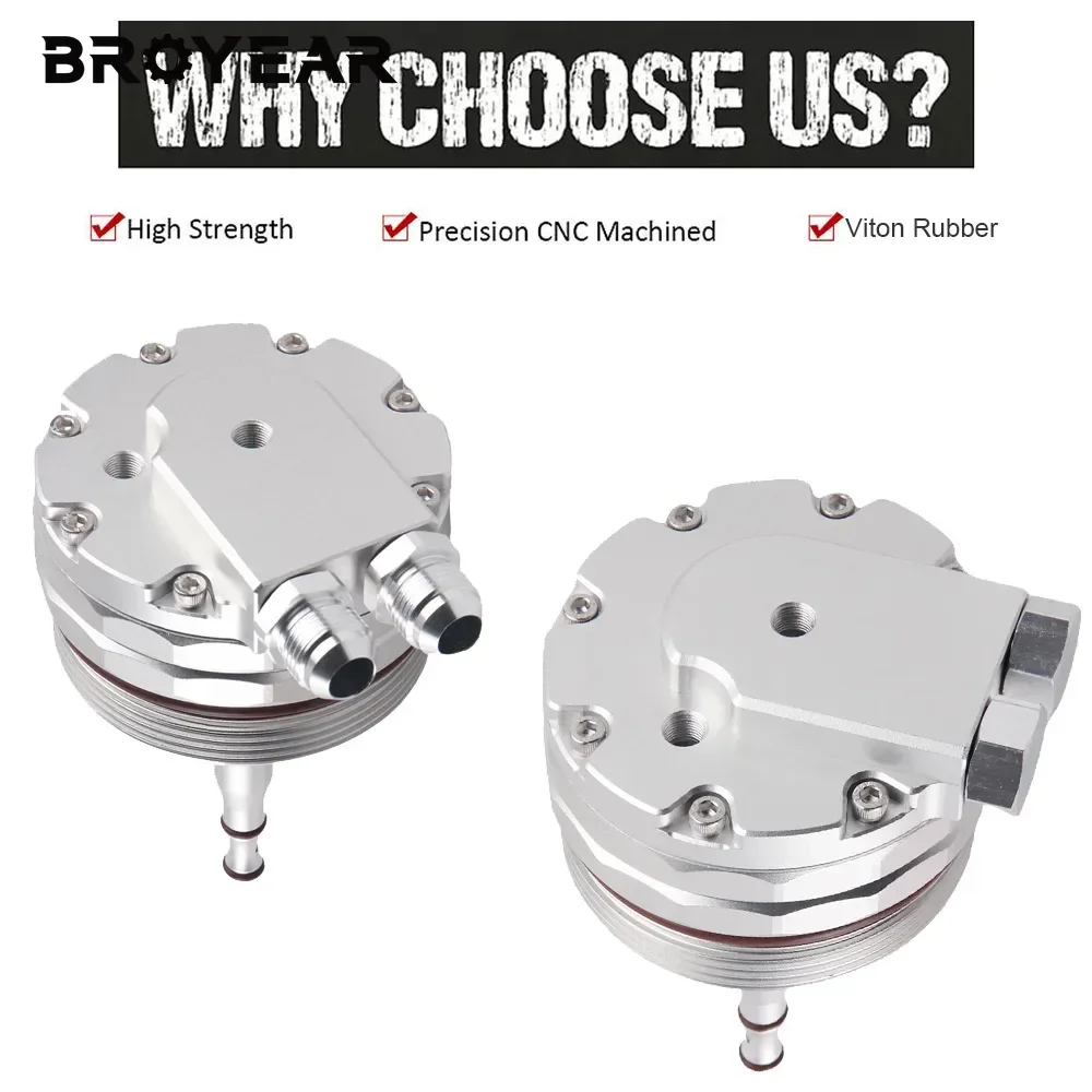 Broyear Engine Oil Cooler Adapter Oil Filter Cover Cap For BMW E46 E36 E39 E60 E61 323i 328i 325i 330i 525i 528i 530i M52 M54 - view 3