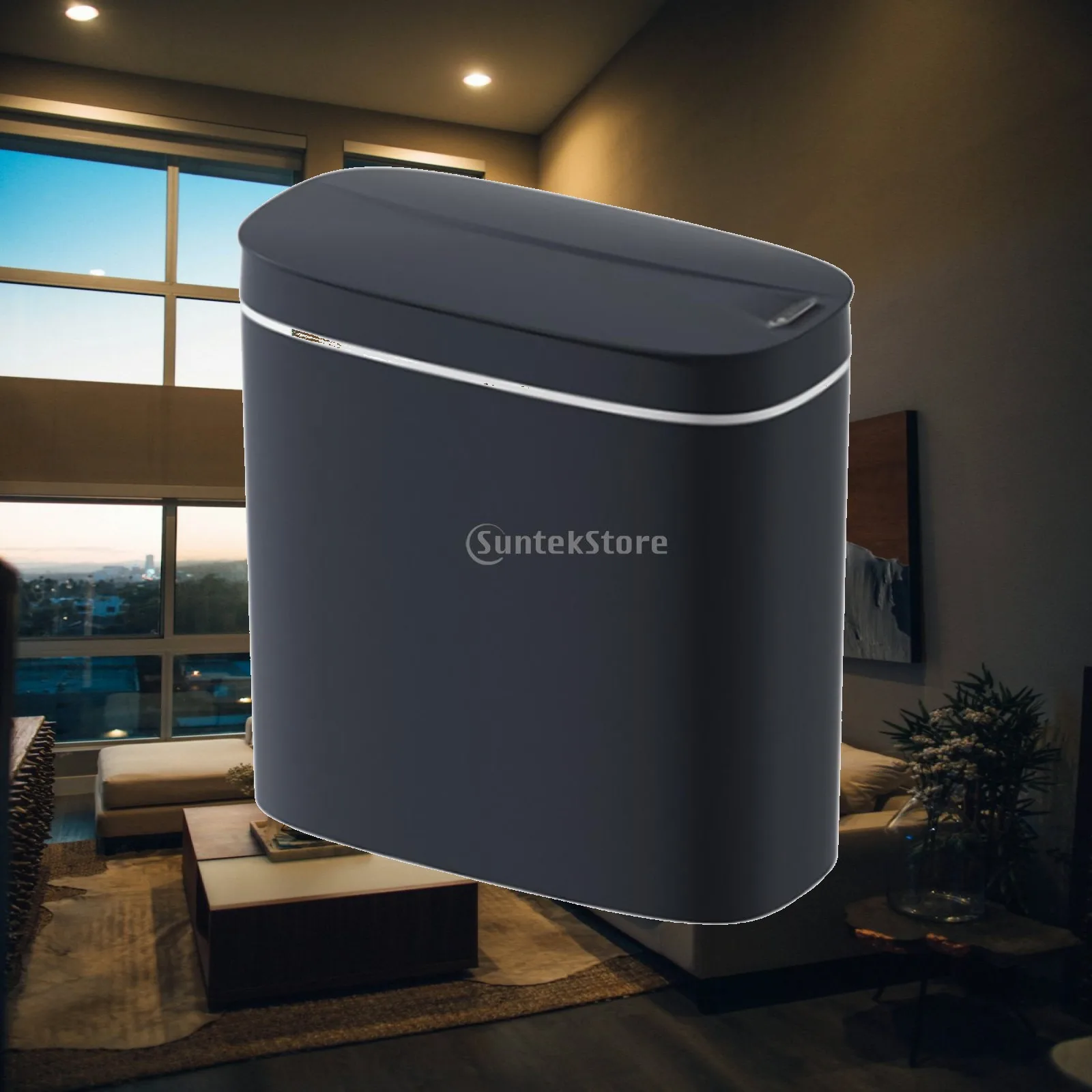 

Smart Trash Can Waste Basket Rubbish Container Rectangular Odorless Narrow Seam