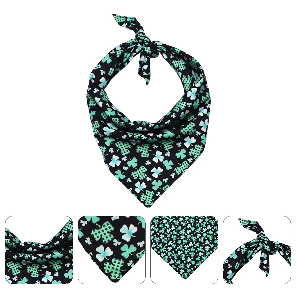 

1Pcs Pet Saliva Towel St Patrick's Day Theme Green Medium Large Dog Scarf Soft Comfortable Washable Party Bandana Pet Accessory