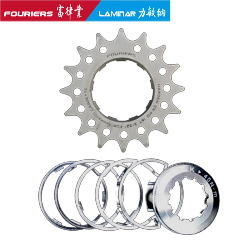 FOURIERS FIXED-GEAR CHAINRING Single Speed Cassette Hub Cog and Spacer 12-23T