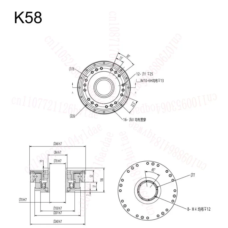 

Customized Harmonic Reducer/Robot Harmonic Reducer SHF/SHG(HBK) HBK 58, Custom Cycle 20-30 Days