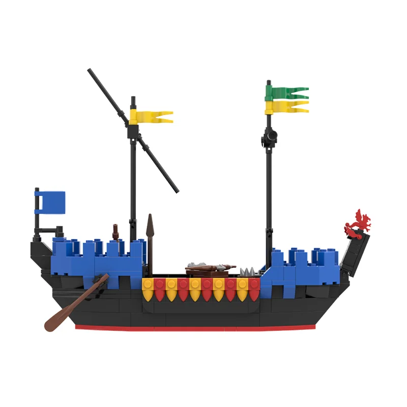203 elementy MOC Zamek Czarne Rycerze Wędkownik Model Statku Flagowego Klocki Konstrukcyjne Architektura Pomysł na Prezent Świąteczny Edukacja