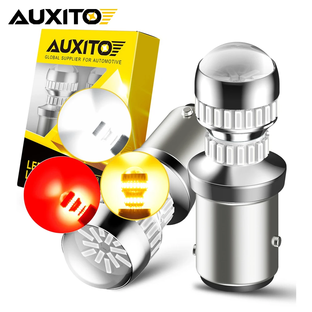 AUXITO 2Pcs BAY15D LED Light Red P21/5W 1157 LED Bulbs Super Bright DRL Car Brake Lights Reverse Lamp 6000K White Amber Yellow