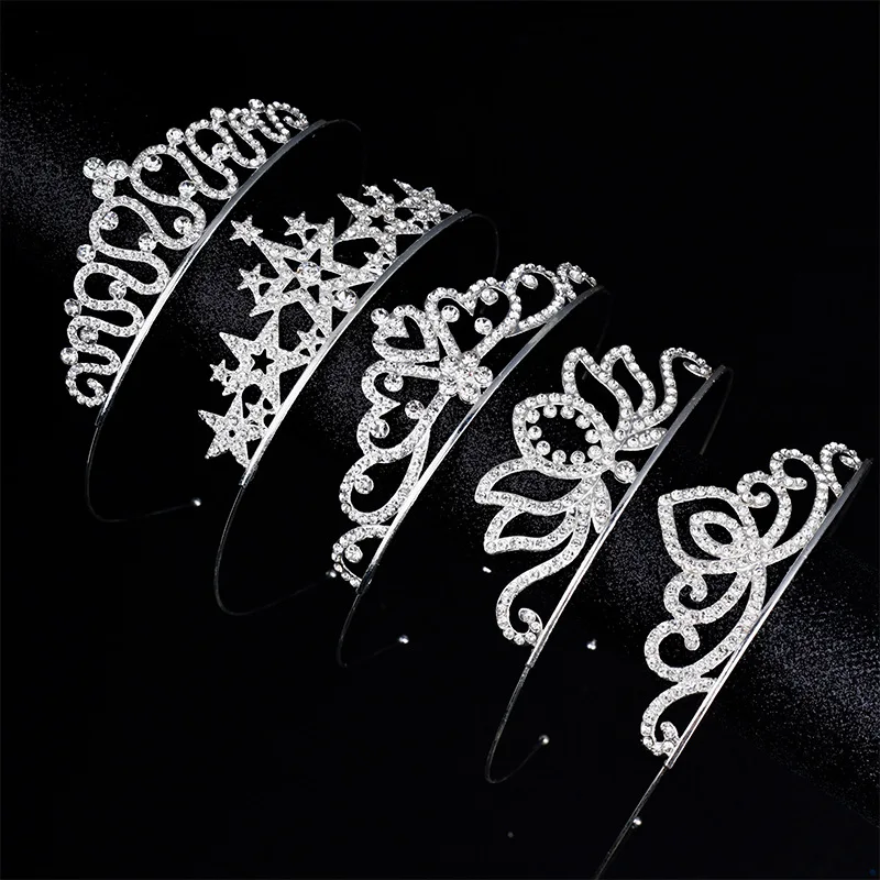 

Горный хрусталь Королевская королева принцесса Корона Кристалл Свадебные диадемы для женщин повязка на голову невесты аксессуары для волос модные украшения для волос