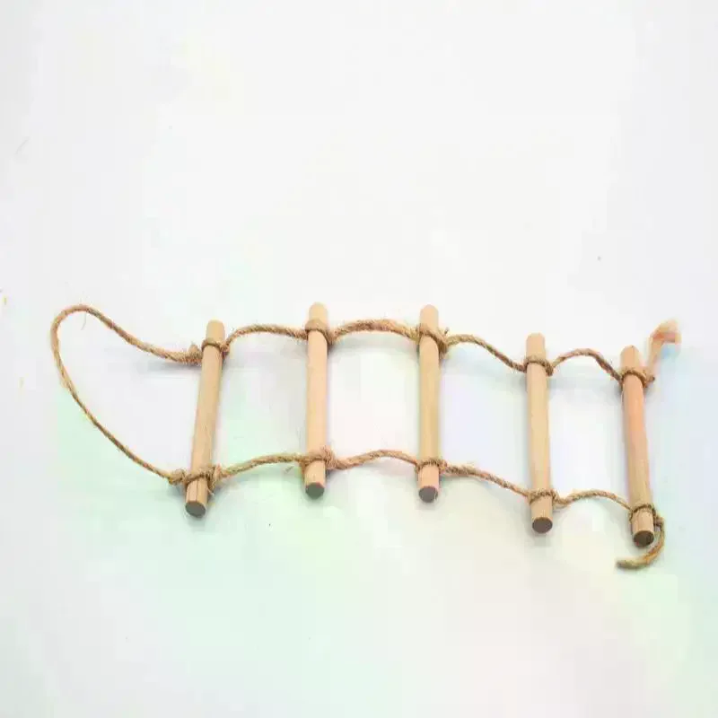 Mini corde de chanvre en bois pour maison de poupée, 1 pièce, échelle suspendue, jardinage pour animaux de compagnie, modèle de scène Miniature, jouets, accessoires pour maison de poupée