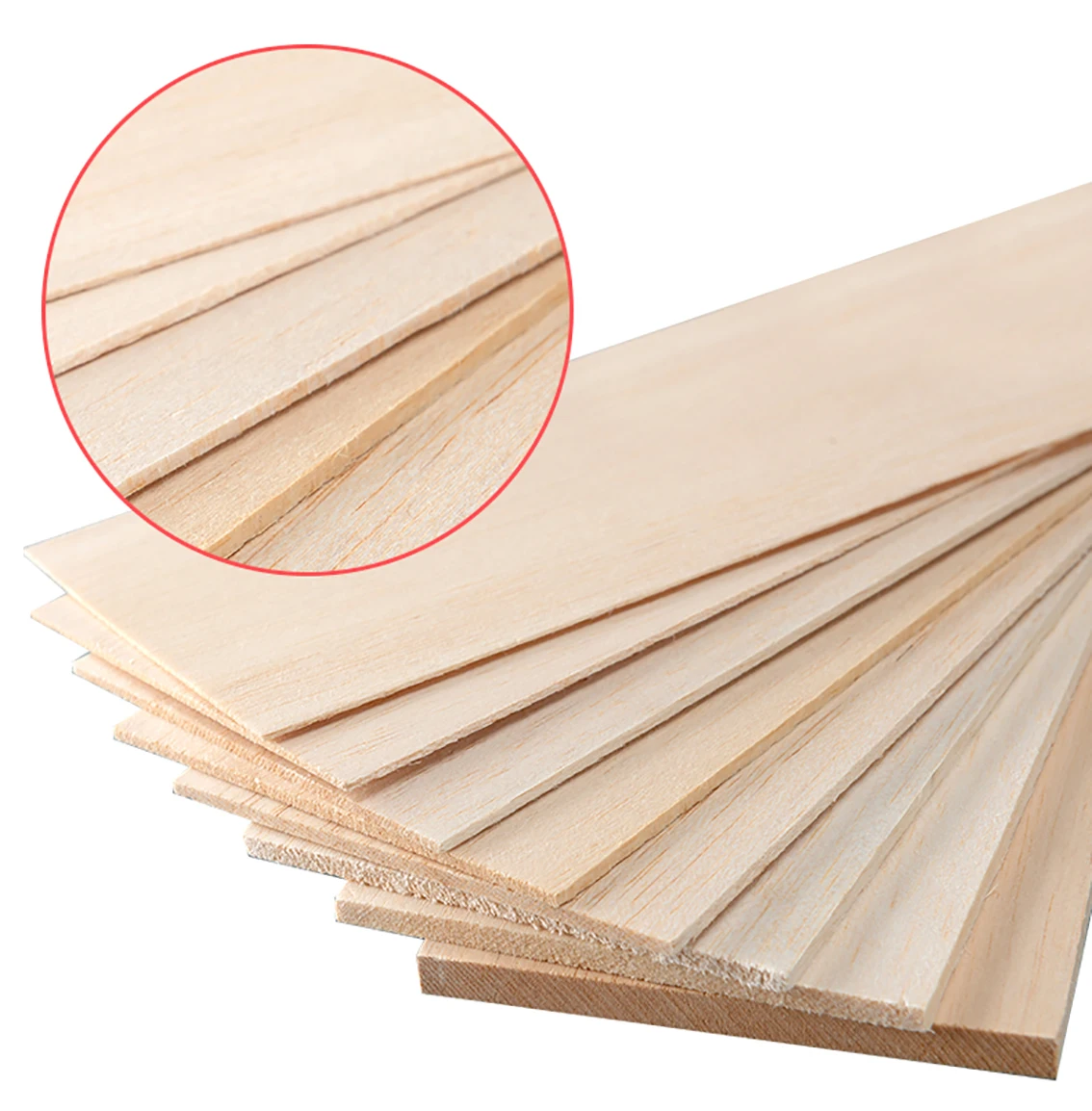 Rectangular Light Wood Sheet 0.75/1/1.5/2/8mm*310*100mm Solid Wooden Board DIY Model Material Crafts Decoration Making Parts - view 4