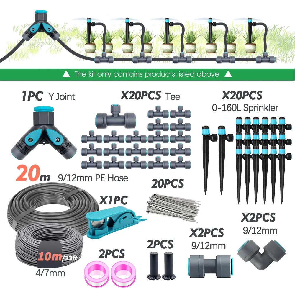 3/8" Bubbler Tuinirrigatiebesproeiingssysteem 9/12 mm PE-slang 360 °   Verstelbare sprinkler Tee Quick Connect druppelbewateringssproeiers