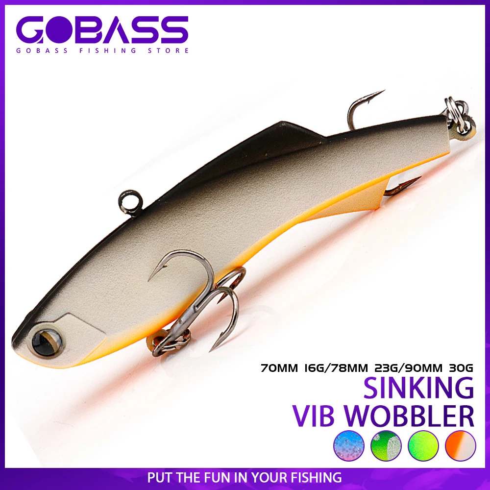 GOBASS UV Luminous Sinking Vibration Wobbler 16g 23g 30g VIB Fishing Lure Long Casting Isca Artificial Hard Bait For Pesca Trout