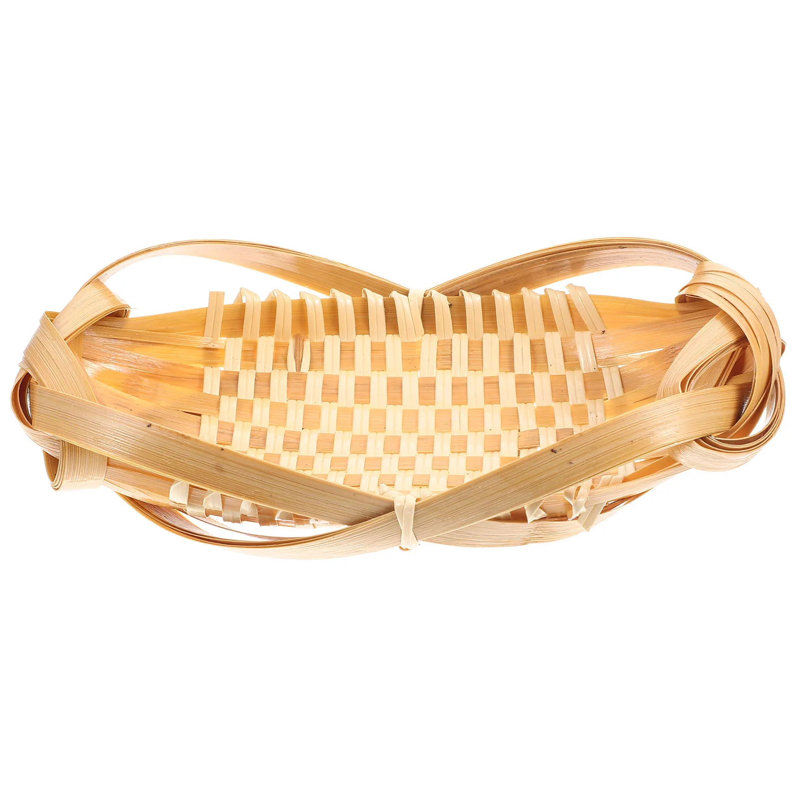 

Bamboo Storage Basket Woven Food Holder Tabletop Bread ganizer Household Shelf Multifunctional Practical Kitchen Bar Utensil Set