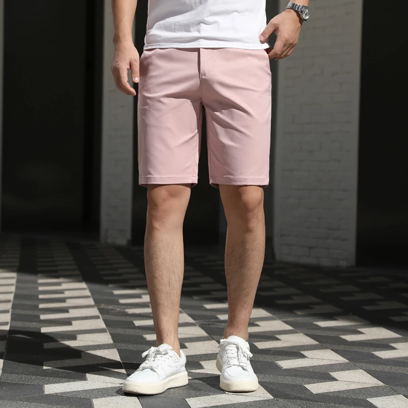 2026 New Summer Solid Shorts Men High Quality Casual Business Social Elastic Waist Men Shorts 10 Colors Beach Short
