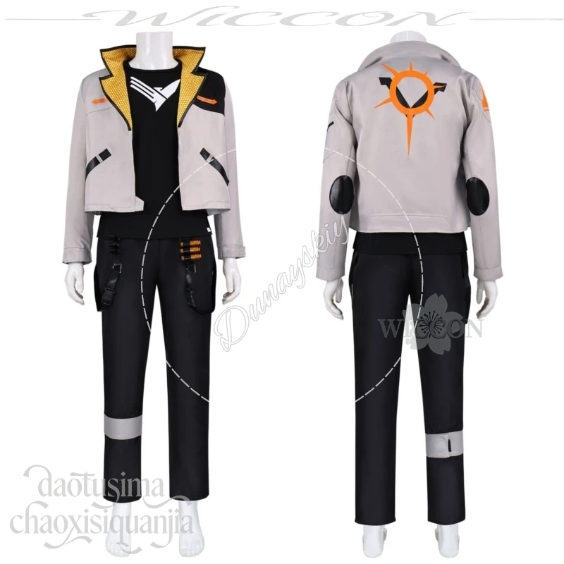 Light Grey Cropped Zip Jacket Cosplay Phoenix Jamie Adeyemi Street Techwear Costume Handsome Uniform Halloween Anime VALORANT view 5