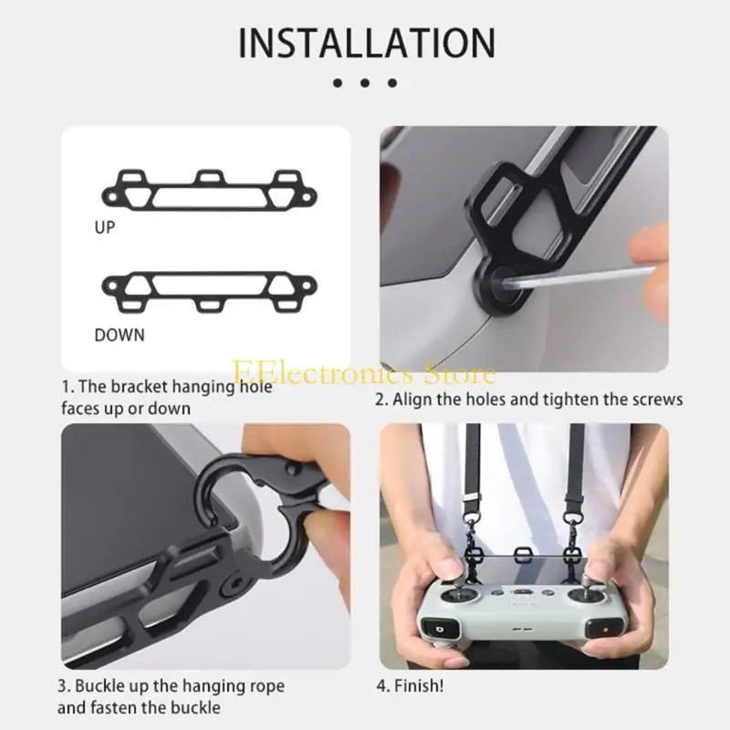 B03C Aluminum Install Holder Mount for Air 3 Remote Control Tripods Mount Neck Lanyards Adapters Aluminum Handle Bracket