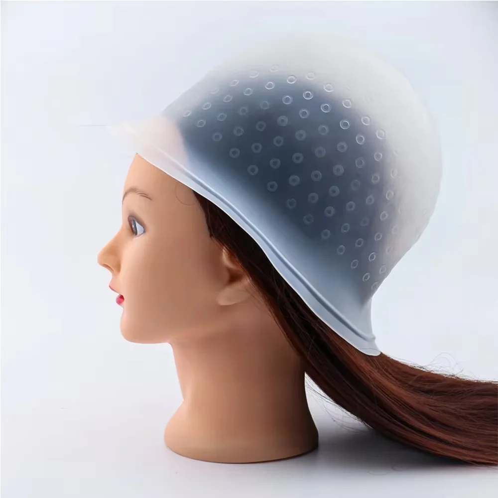 

Salon Silicone Hair Coloring Cap Highlight Cap Reusable Needle Hair Dying Frosting Cap Hair Dye Hat Hairstyling Tool Accessories