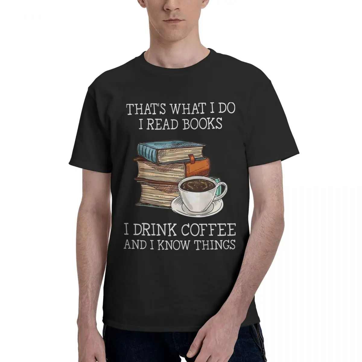 Coffee Books Wisdom Life Movement Tshirt Top quality Home Title Top Quality USA Size
