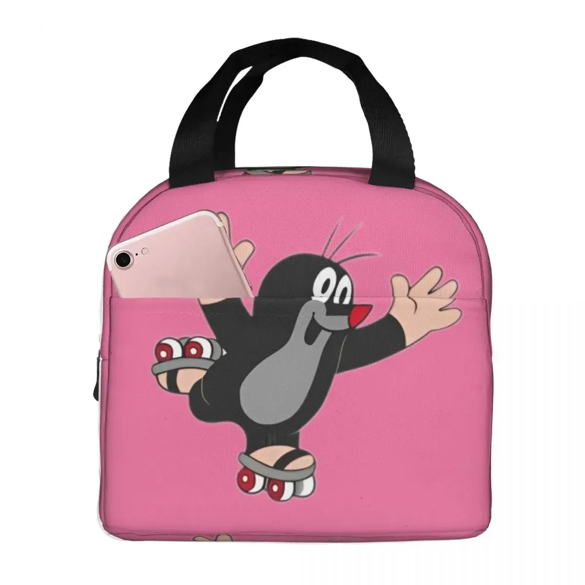 The Little Mole Insulated Lunch Bag Large Cartoon Friends Together Reusable Cooler Bag Tote Lunch Box Beach Outdoor Girl Boy