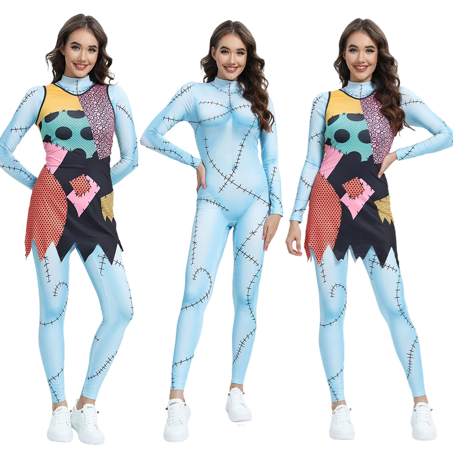 [Du bist mein Geheimnis] Anime Nightmare Christmas Sally Cosplay Kostüme Dress Up Halloween Karneval Fancy Party Bodys Weiblich