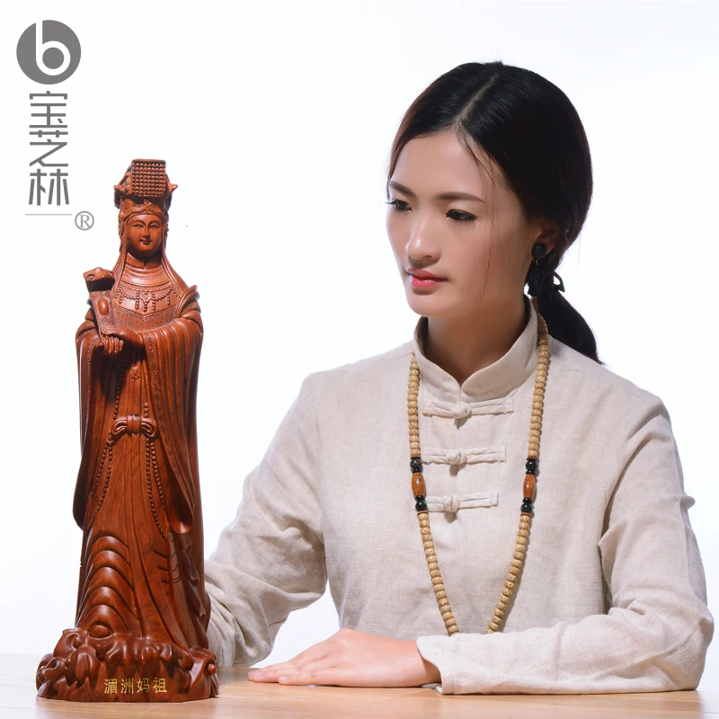 Rare -50CM HOME efficacious Talisman Protection Mazu Goddess Hand engraving Rosewood  Matsu  Goddess of the Sea art statue