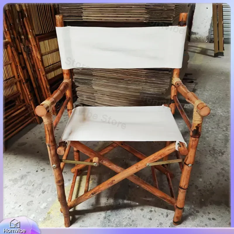 Portable Bamboo Wood Folding Director Chair Solid Wood Outdoor Beach Garden Leisure Camping Furniture Lightweight Stackable