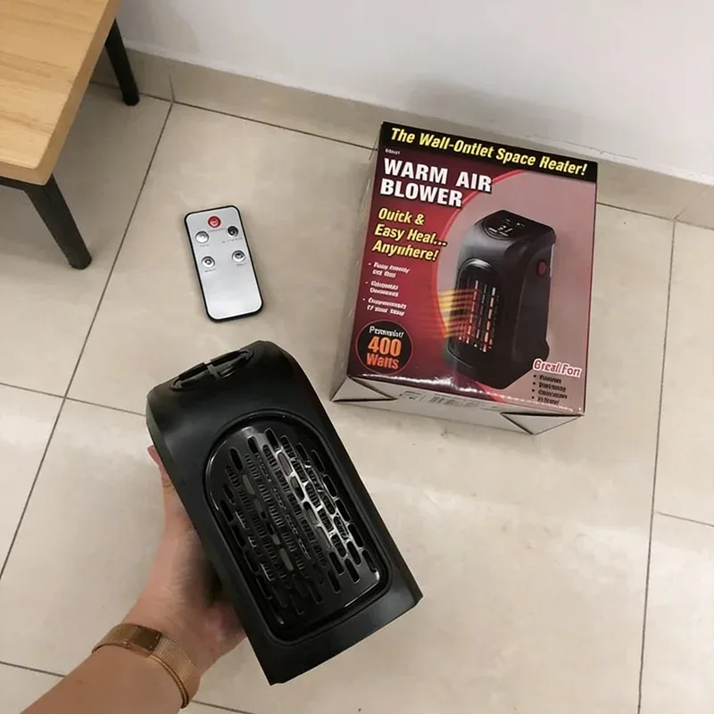 Portable Electric Space Heater Wall Plug In Mini Room Radiator Fan Warmer Heating Appliance for Home