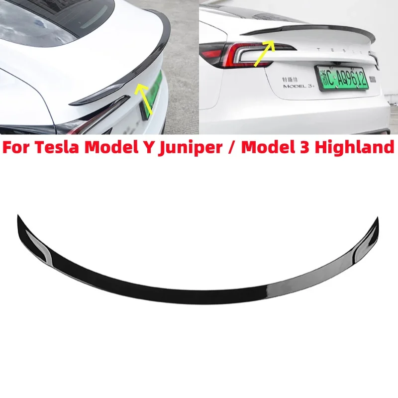 

1Pcs Car Rear Trunk Lip Wing Spoilers Splitter Diffuser ABS Tail Wing For Tesla Model Y Juniper / Model 3 Highland