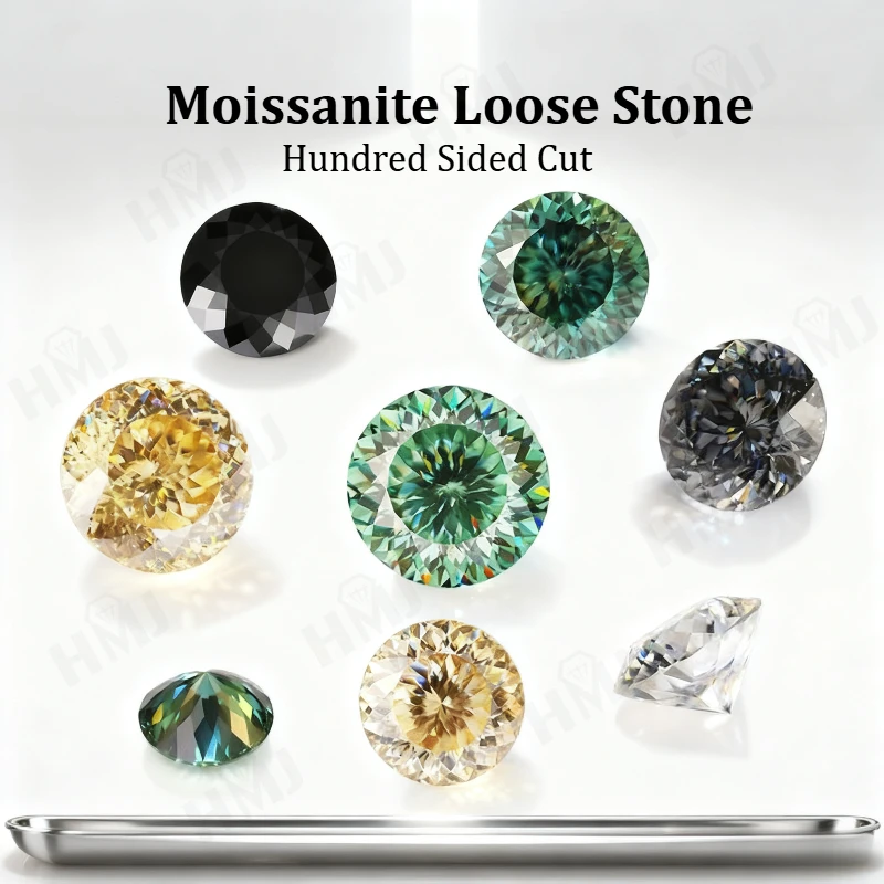 

Муассанит, свободный камень, многоцветный, основной цвет, круглая форма, стосторонняя огранка с сертификатом GRA, изготовление ювелирных колец, сережек