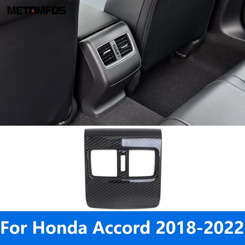 

Подлокотник из углеродного волокна для Honda Accord 2018-2020 2021 2022, заднее сиденье, вентиляционное отверстие, панель, крышка, отделка, аксессуары, Стайлинг автомобиля