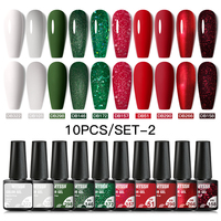 Mtssii 10/12/4/6Pcs Christmas Gel Nail Polish Set Kit Glitter Winter 150 Colors UV LED Nail Art Gel Semi Permanent Base Top Coat