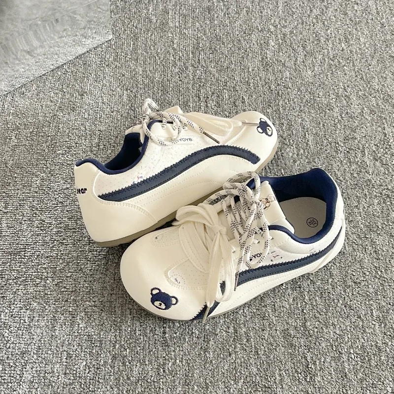 2025 New Spring Vintage-Inspired Women's High Quality Sneakers Bowknot Double Strap Casual Sporty Flat Shoes Женская Обувь
