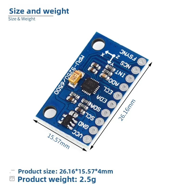 MPU6500 6DOF 6Axis Gyroscope Accelerometer Sensor Module High Precision