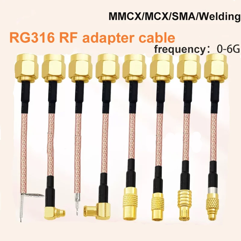 2Pcs RG316 10cm MMCX To SMA Male IPEX U.FL Cable MCX Female Plug RF Jack Jumper Pigtail Extension Adapter Cord Antenna