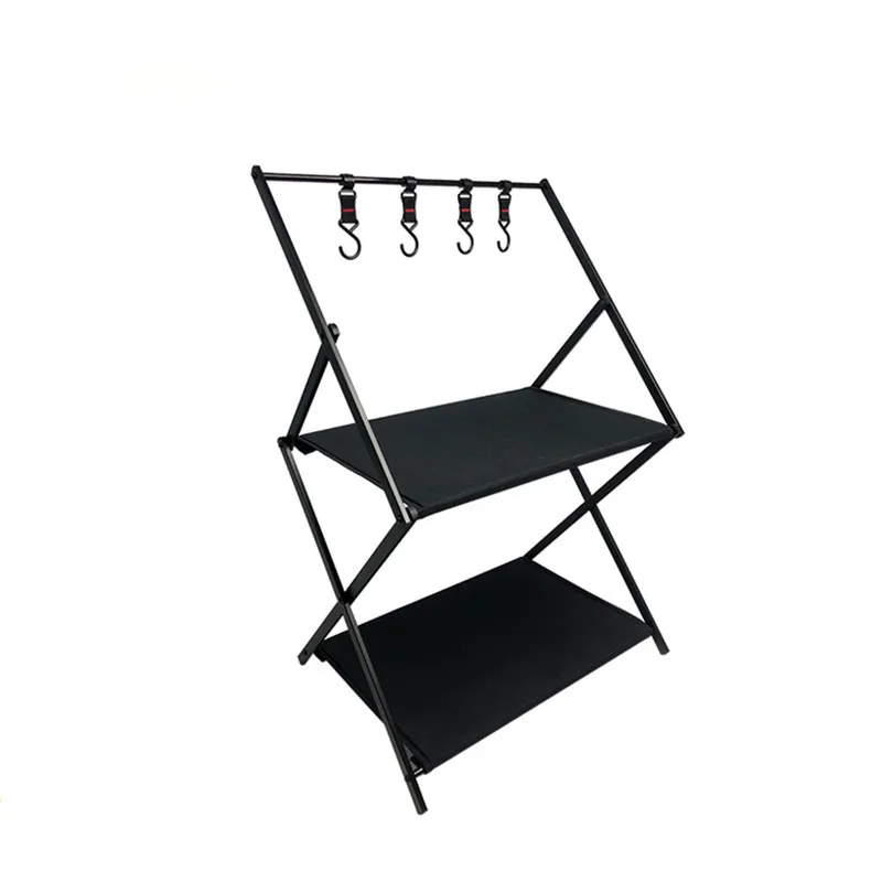 Outdoor camping multi-layer rack aluminum alloy foldable portable storage picnic rack