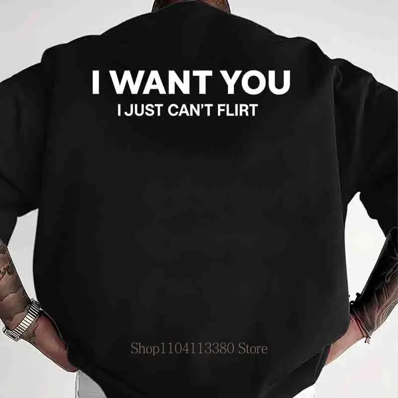 I Want You Buchstaben-Grafik-Print T-Shirts Herren Sommer Lässige Mode High Street Hip Hop Oberteile Rundhals Kurzarm Baumwoll-Tees – Detail 3
