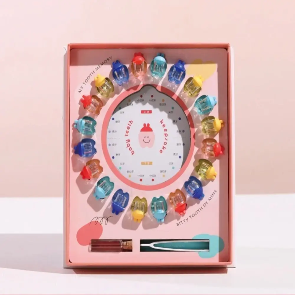 Wooden Baby Tooth Box Cartoon Hair Collection Milk Teeth Organizer Storage Box Souvenirs Breast Teeth Case For Baby's Tooth
