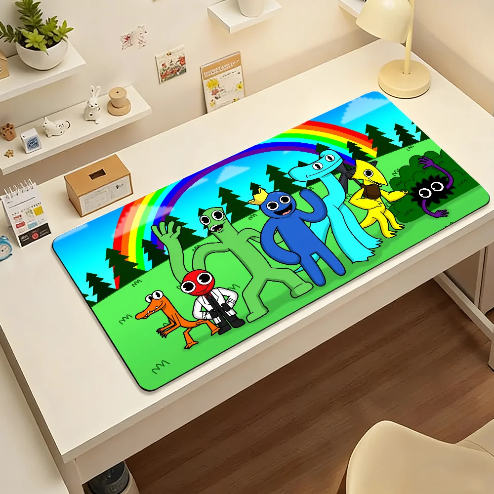 Cartoon Game R-Rainbow F-Friends Mouse Pad Large Non-Slip Waterproof Mat Stitched Edge Keyboard Pad for Gaming Daily Office