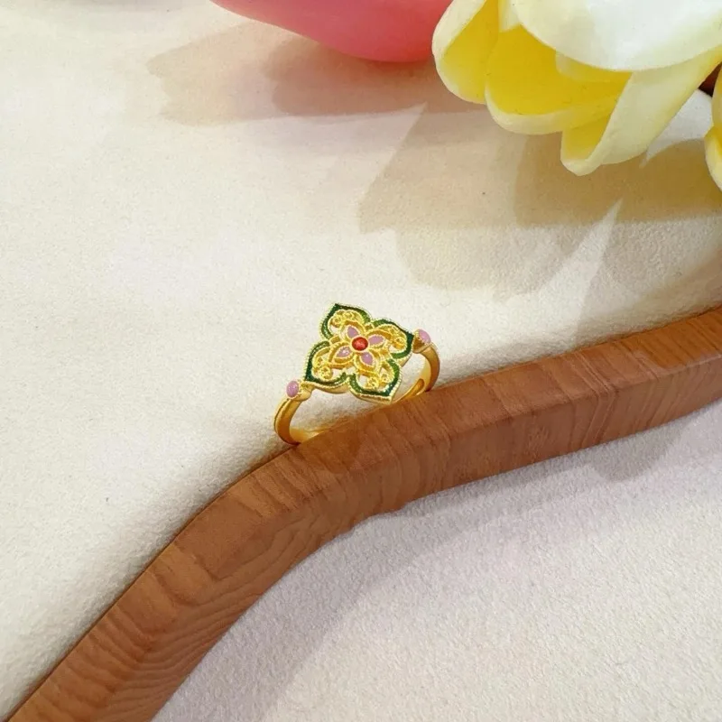 مجوهرات صينية جديدة، خاتم سائل اليشم، مزاج مجوهرات المينا الصغيرة والرائعة، مجوهرات فاخرة وراقية، يوميًا