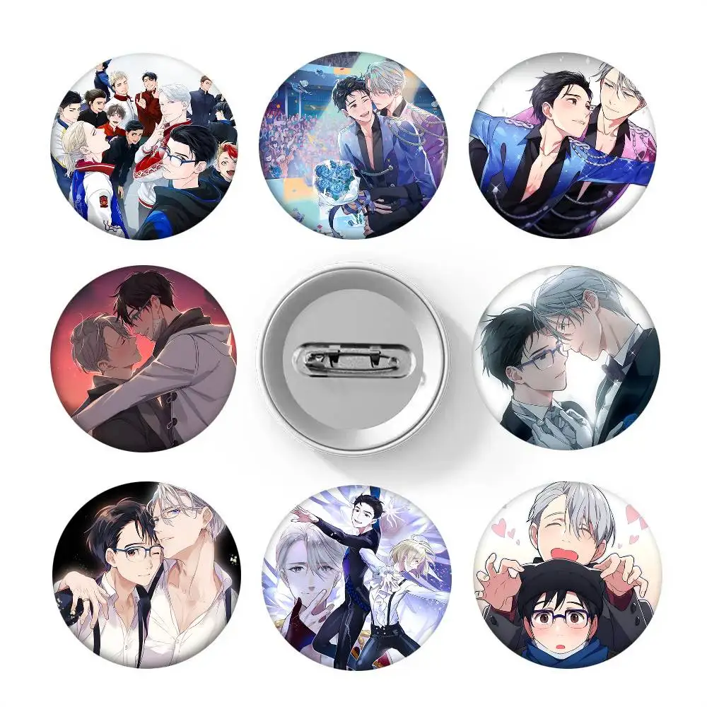 Anime Yuri On Ice Round Badge Creative Brooch Clothing Backpack Accessories Lapel Pin view 5